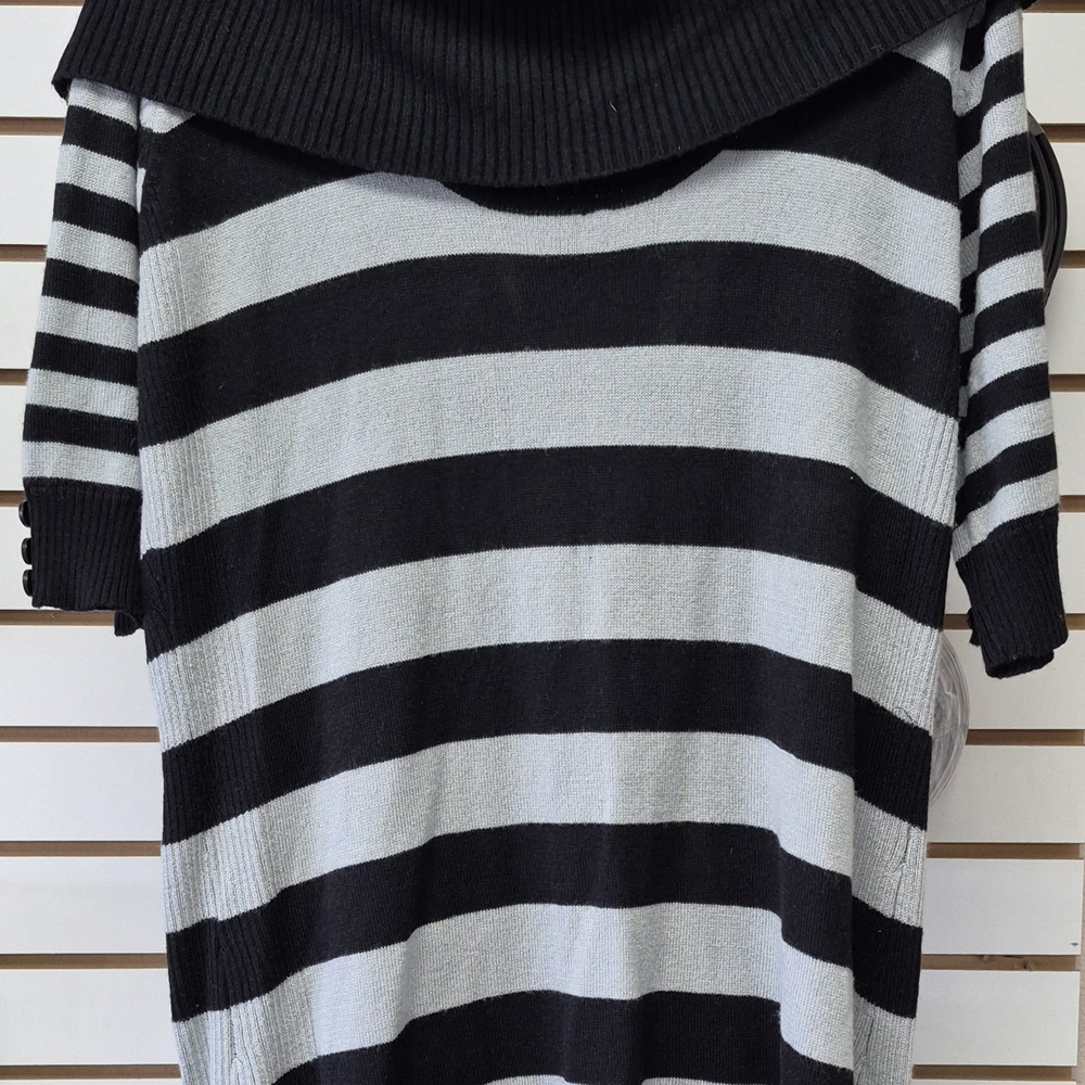 Striped Black and Gray Women's Sweater